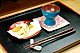 おつまみと一緒に--ひょうたん盃ぐいのみ（赤）